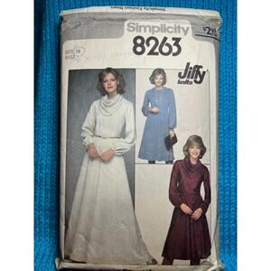 Simplicity Sewing pattern 8263 knit dress cowl neck 1980s size 16